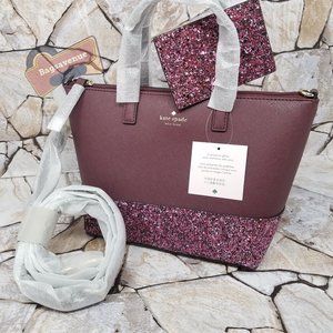 #bagsavenue ina greta satchel cherrywood burgundy glitter slim card holder Kate